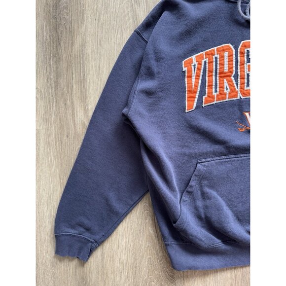 Rare Vintage Y2K Virginia Cavaliers NCAA Blue Hoodie University Collegiate Sport - Picture 5 of 9